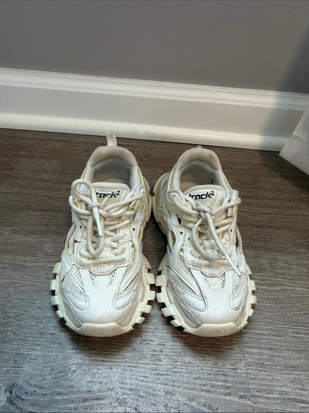 Balenciaga Kids Track.2 Caged Sneakers White EU 26 US 9.5